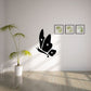 Four-piece butterfly wall decals, black butterfly shapes with wing details