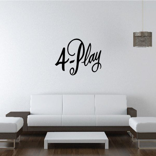 Image of 4 play Text Decal