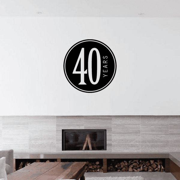 Image of 40 Years Celebration Circle Decal