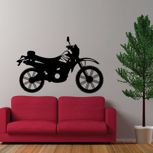 Black dirt bike wall decal silhouette