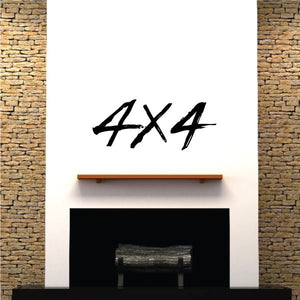 4x4 offroad decal sticker, black "4x4" lettering on white background