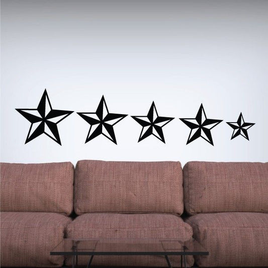 Image of 5 Pointed Alternating Stars Family Kit Decal