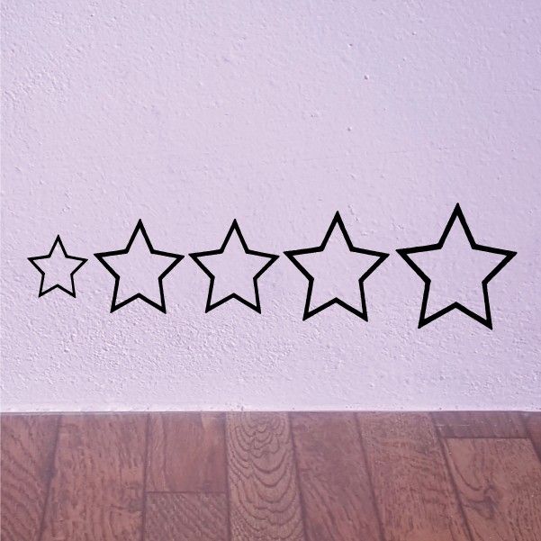 Image of 5 Pointed Outlined Stars Family Kit Decal