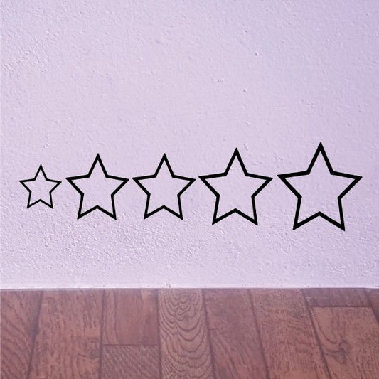 Image of 5 Pointed Outlined Stars Family Kit Decal