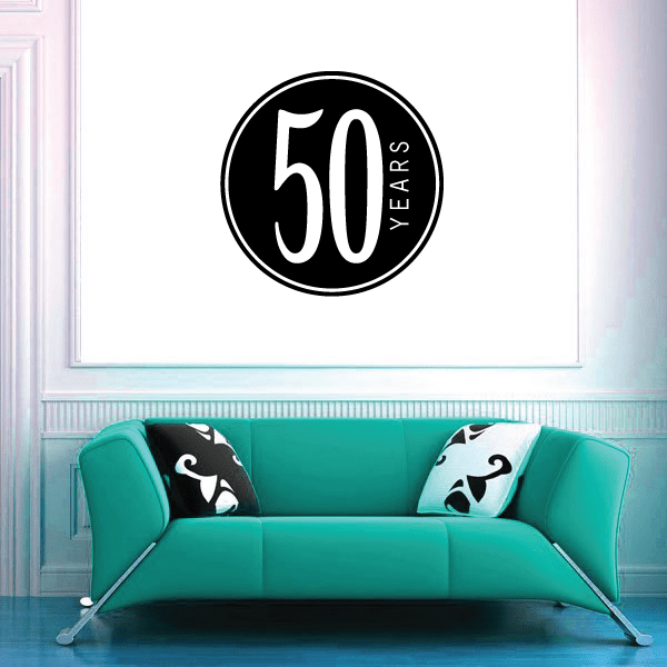 Image of 50 Years Celebration Circle Decal