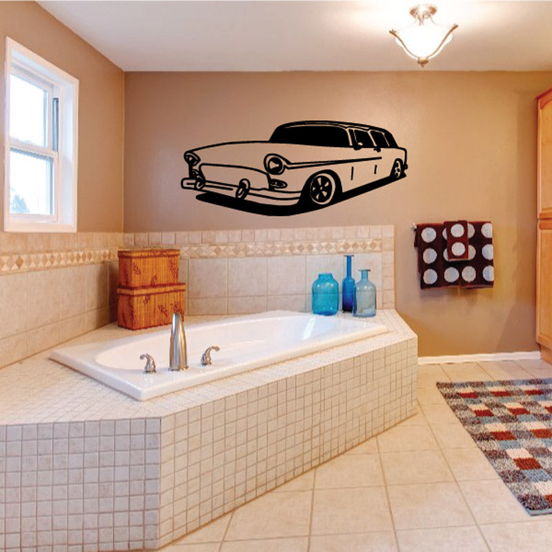 Classic 1955 Chevy Bel Air wagon outline wall decal