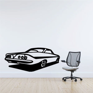 Black-and-white 1962 Impala-style side profile car decal