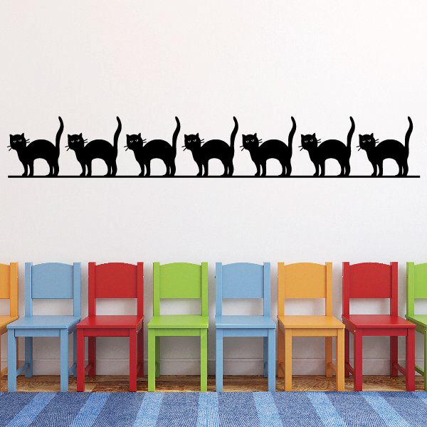 Image of 7 Cats on a Line Decal