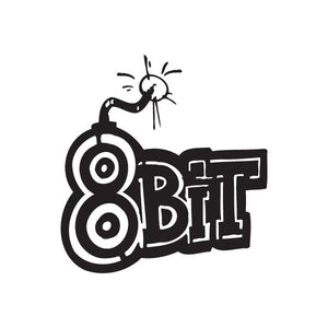 Graffiti-style 8-bit decal in black with target icon and 8BIT text