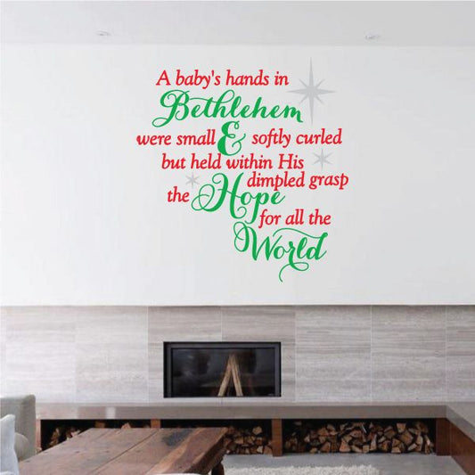 Image of A Baby's Hands in Bethlehem Printed Decal