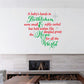 Religious wall decal with colorful script and Bethlehem message text