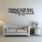 Thanksgiving 'a day of gratitude' wall decal with decorative lettering