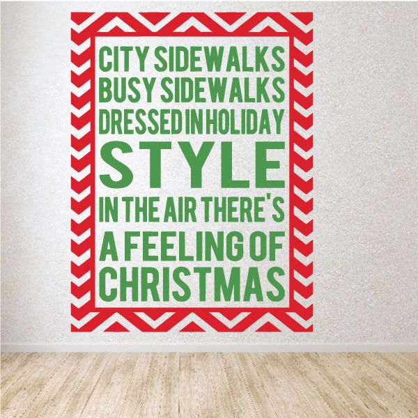 Image of A Feeling of Christmas Quote Printed Decal