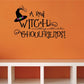 Witch wall decal with black hat and purple band; text reads 'A Real Witch...Ghoulfriends'.