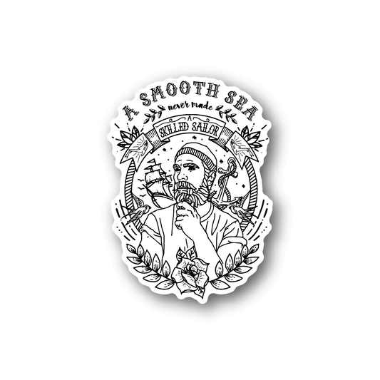 Image of A Smooth Sea Never Made a Skilled Sailor Beard Sticker