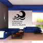 Wall decal with black wave emblem, quote text, and anchor symbol