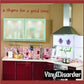 Wall decal with the phrase 'a thyme for a good time' in red cursive lettering