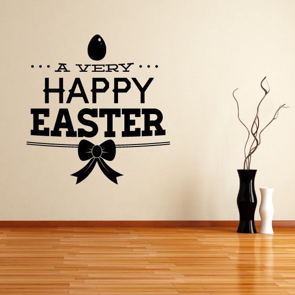 Image of A Very Happy Easter Easter with Ribbon Decal