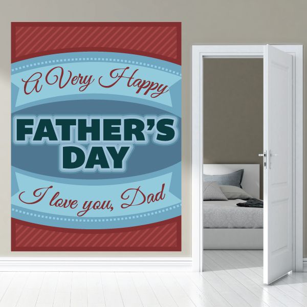 Image of A Very Happy Father's Day Typography Wall Decal - Vinyl Decal - Car Decal - Idcolor005