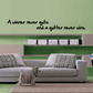 Wall decal with black quote: 'A winner never quits and a quitter never wins.'