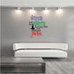 Printed die cut wall decal with witch, monsters, and decorative lettering