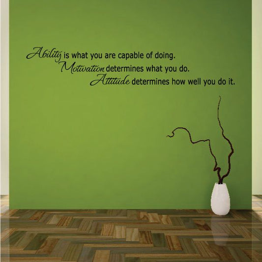 Image of Ability Is What You Are Capable Of Doing Motivation Determines What You Do Wall Decal