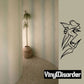 Abstract hammerhead shark decal, black line art with geometric accents