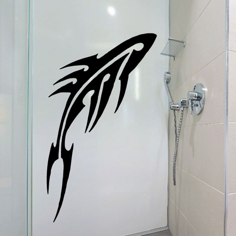 Image of Abstract Blade Whale Decal