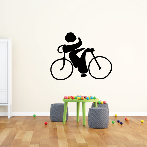 Image of Abstract Bold Style Cyclist Decal