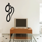 Abstract cobra snake wall decal in black, flowing design