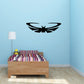 Abstract curled bat wall decal, black silhouette