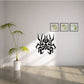 Black abstract spider wall decal with gothic web-like graphic