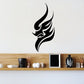 Abstract flame hawk head decal, black tribal flame style