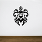 Abstract sea turtle wall decal, black with ornate tribal-like cutout details