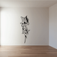 Abstract graffiti horse head decal, black line art with sharp geometric details