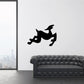 Abstract leaping goat wall decal, black silhouette