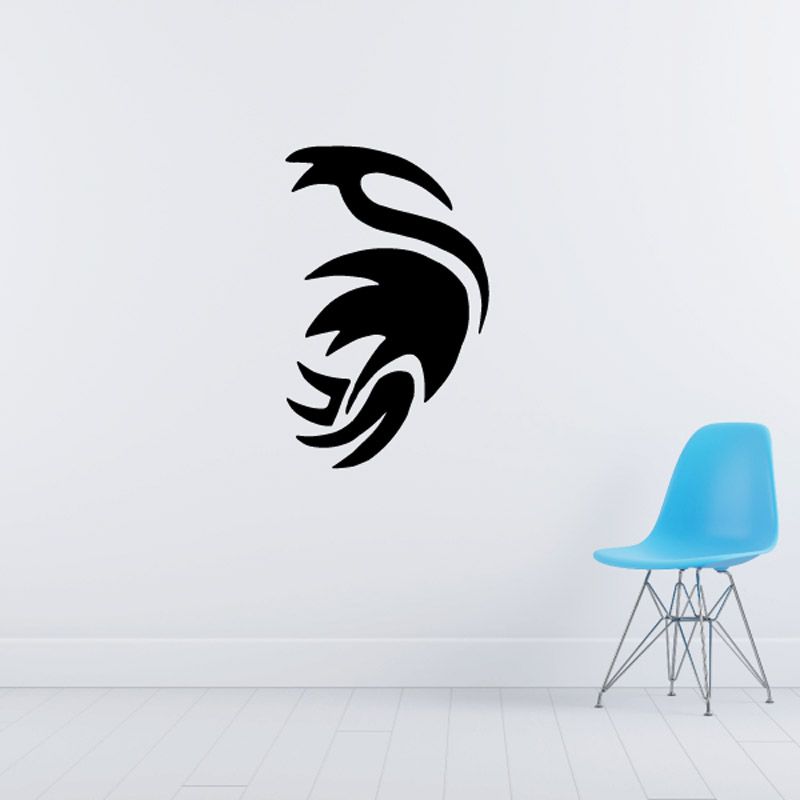 Image of Abstract Pointed Feathered Bird Decal