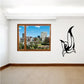 Black stylized bird wall decal with abstract pop art outline