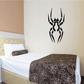 Black stylized spider wall decal with sectioned web-like pattern