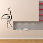 Abstract stroke swan wall decal in black, minimalist curled lines