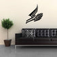 Abstract flying eagle decal, black stylized swift/bird wall sticker