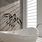 Abstract sea turtle wall decal, black tribal-style design with curved flippers