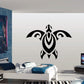 Black abstract sea turtle decal with symmetrical tribal-style wings
