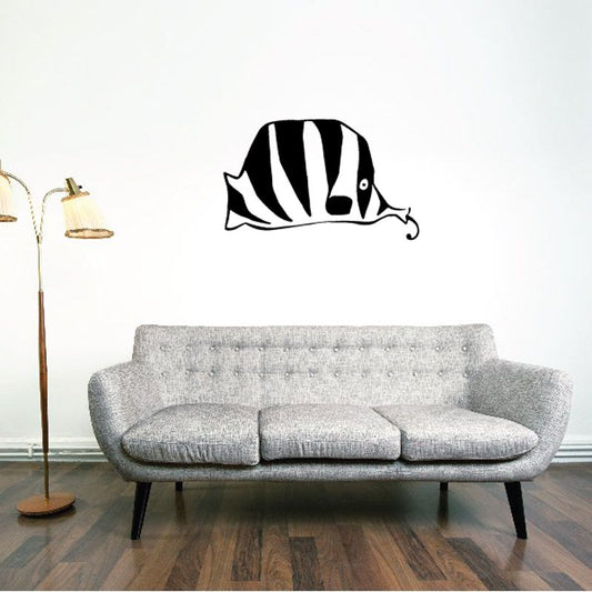 Image of Abstract Tongue Out Angel Fish Decal