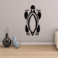 Abstract turtle with claws wall decal, black oval body and four flipper shapes