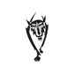 Abstract walking wolf decal in black with white accents