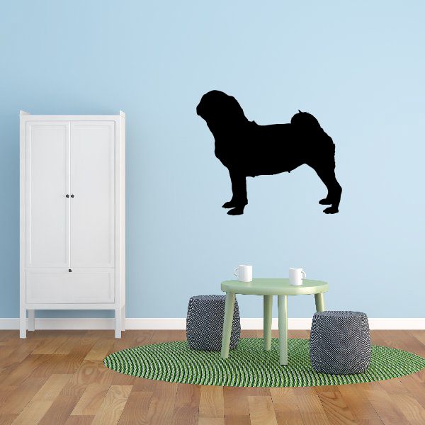 Black dog silhouette decal, standing pose