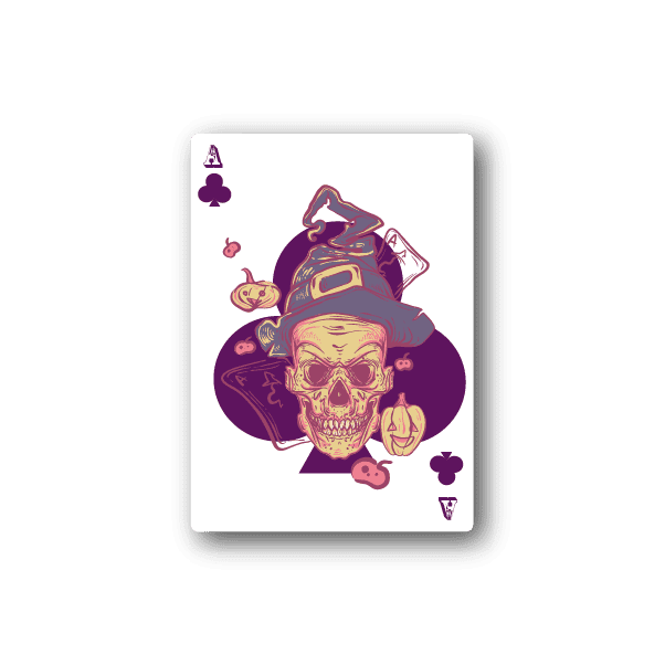 Image of Ace of Clubs Skull Sticker