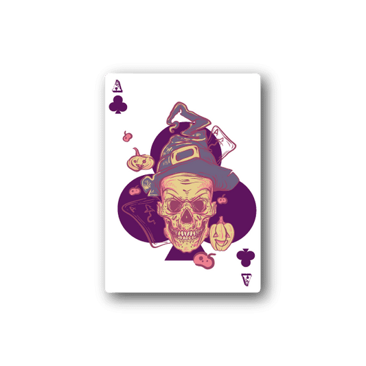 Image of Ace of Clubs Skull Sticker