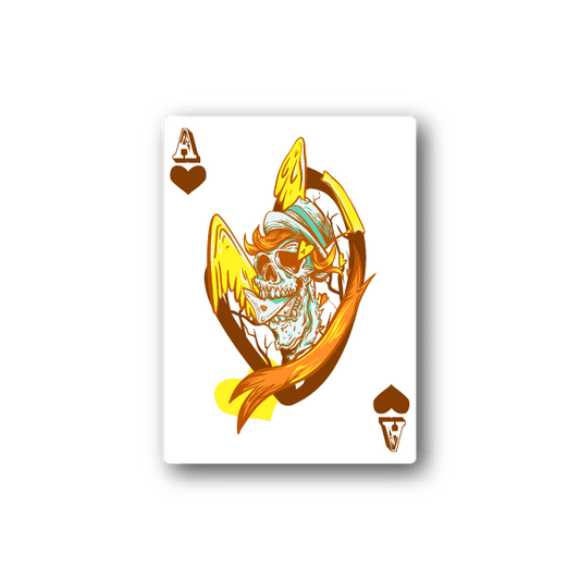 Image of Ace of Hearts Skull Sticker